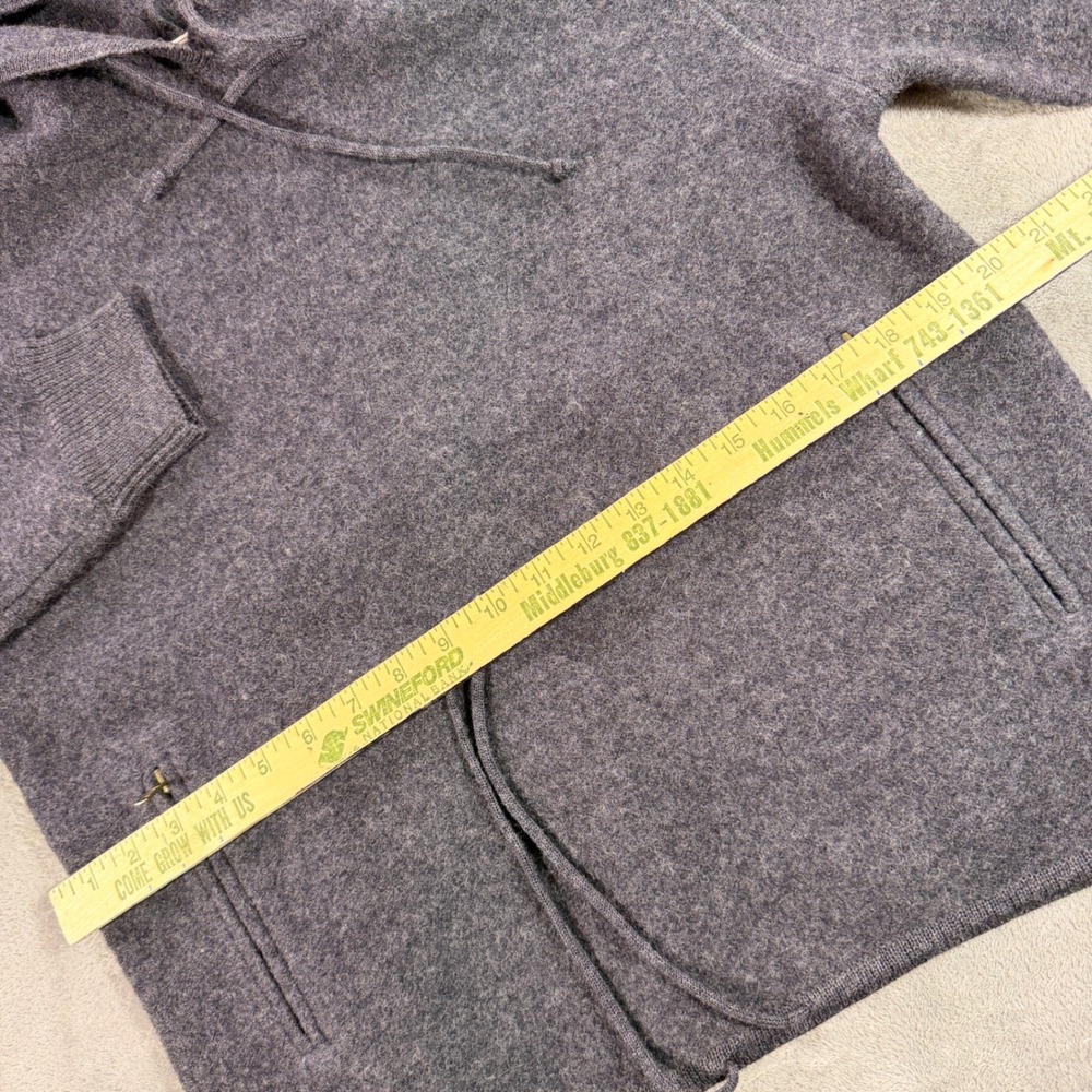 WilliSmith Collection Hoodie Womens S Gray 100% Wool Drawstring Hem Zip Pockets - Picture 4 of 8
